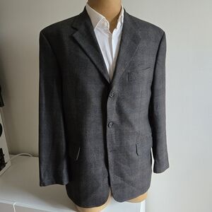 BAUMLER Lambswool Windowpane Grey Blazer